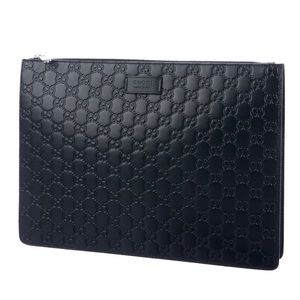 black Signature leather Gucci Portfolio
